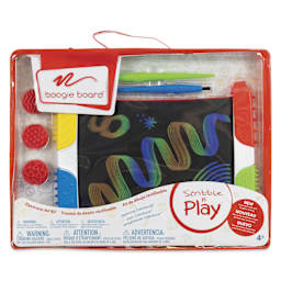 Boogie Board Scribble n’ Play Kids Drawing Tablet Creativity Kit, inside of the carrying case