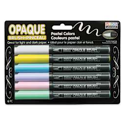 Marvy Uchida Opaque Brush Marker - Set of 6, Pastel, front of the packaging