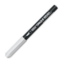 Marvy Uchida Opaque Brush Marker - White, cap on
