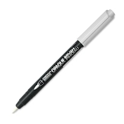 Marvy Uchida Opaque Brush Marker - White, cap off