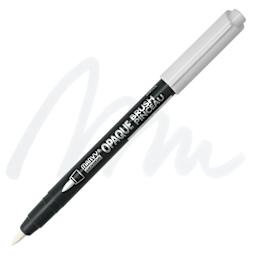 Marvy Uchida Opaque Brush Marker - White, swatch and marker