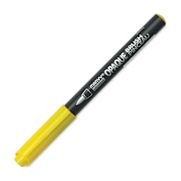 Marvy Uchida Opaque Brush Marker - Yellow, cap on