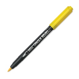 Marvy Uchida Opaque Brush Marker - Yellow, cap off