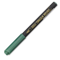Marvy Uchida Opaque Brush Marker - Metallic Green (with cap on)