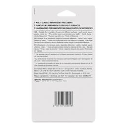 Maped Custom Permanent Markers - Assorted Colors, Set of 5, back of the packaging