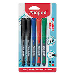 Maped Custom Permanent Markers - Assorted Colors, Set of 5, front of the packaging