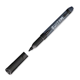 Maped Custom Permanent Markers - Black, Pkg of 5, single marker with cap off