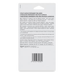 Maped Custom Permanent Markers - Black, Pkg of 5, back of the packaging