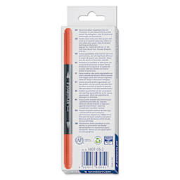 Staedtler Double-Ended Watercolor Brush Pens - Australia, Set of 6, back of the packaging