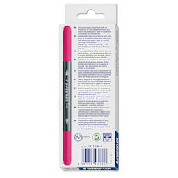 Staedtler Double-Ended Watercolor Brush Pens - South America, Set of 6, back of the packaging