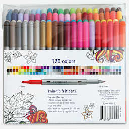 Staedtler Double-Ended Fiber-Tip Pens - Set of 120 (back of package)