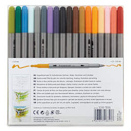 Staedtler Double-Ended Fiber-Tip Pens - Set of 36 (back of package)
