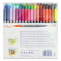 Staedtler Double-Ended Fiber-Tip Pens - Set of 72 (back of package)