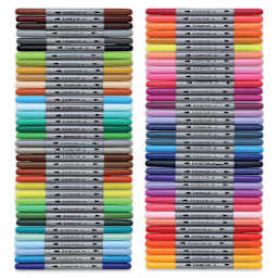 Staedtler Double-Ended Fiber-Tip Pens - Set of 72 (set contents)