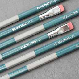 Blackwing Volumes 55 The Golden Ratio Pencil - Pkg of 12 (close-up of pencil erasers)