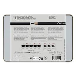 Conté à Paris Pierre Noire - Set of 15, back of the packaging