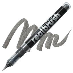 Karin Realbrush Metallic Marker - Black 8510, swatch and marker