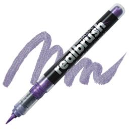 Karin Realbrush Metallic Marker - Violet 8545, swatch and marker
