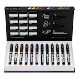 Karin Realbrush Pigment Markers - Basic Colors, Set of 12, markers inside the box