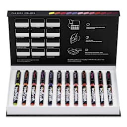 Karin Realbrush Pigment Markers - Passion Colors, Set of 12, markers inside the box