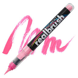 Karin Realbrush Pigment Marker - Cerise, swatch and marker
