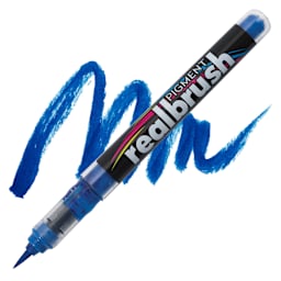 Karin Realbrush Pigment Marker - True Blue, swatch and marker