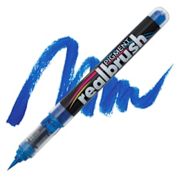 Karin Realbrush Pigment Marker - Azure, swatch and marker