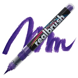 Karin Realbrush Pigment Marker - Aubergine, swatch and marker