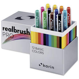 Karin Realbrush Pro Markers - Basic Colors, Set of 12, markers shown