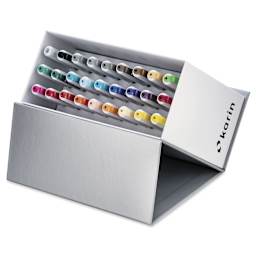 Karin Realbrush Pro Markers - Mini Box, Set of 27, markers shown