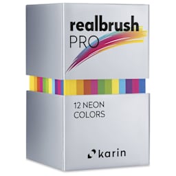 Karin Realbrush Pro Markers - Neon Colors, Set of 12, box closed