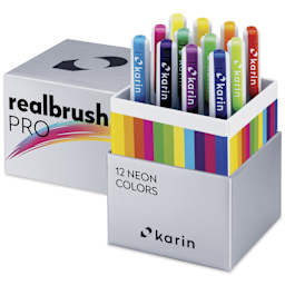 Karin Realbrush Pro Markers - Neon Colors, Set of 12, markers shown
