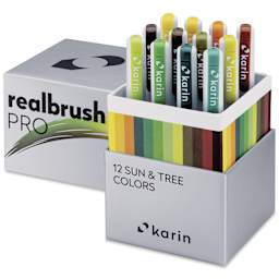 Karin Realbrush Pro Markers - Sun and Tree Colors, Set of 12, markers shown