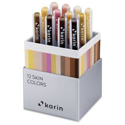 Karin Realbrush Pro Markers - Skin Colors, Set of 12, box open