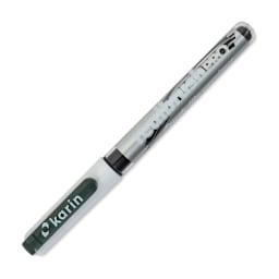 Karin Realbrush Pro Marker - Olive Black, 4 mm, Brush Tip, cap on