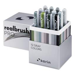 Karin Realbrush Pro Markers - Grey Colors, Set of 12, marker shown