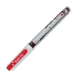 Karin Realbrush Pro Marker - Red, 4 mm, Brush Tip, cap on