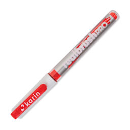 Karin Realbrush Pro Marker - Neon Orange Red, 4 mm, Brush Tip, cap on