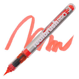 Karin Realbrush Pro Marker - Neon Orange Red, swatch and marker