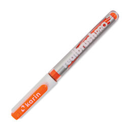 Karin Realbrush Pro Marker - Neon Orange, 4 mm, Brush Tip, cap on