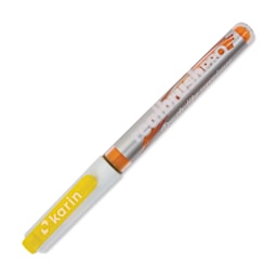 Karin Realbrush Pro Marker - Neon Canary, 4 mm, Brush Tip, cap on
