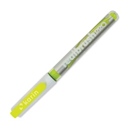 Karin Realbrush Pro Marker - Neon Yellow, 4 mm, Brush Tip, cap on