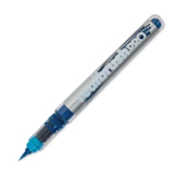 Karin Realbrush Pro Marker - Neon Blue, 4 mm, Brush Tip, cap off