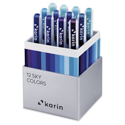 Karin Realbrush Pro Markers - Sky Colors, Set of 12, box open