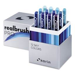 Karin Realbrush Pro Markers - Sky Colors, Set of 12, markers shown
