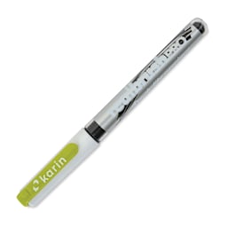 Karin Realbrush Pro Marker - Lime Green, 4 mm, Brush Tip, cap on