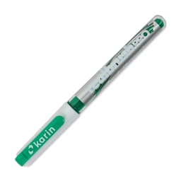Karin Realbrush Pro Marker - Neon Green, 4 mm, Brush Tip, cap on