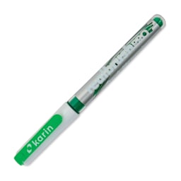 Karin Realbrush Pro Marker - Neon Light Green, 4 mm, Brush Tip, cap on
