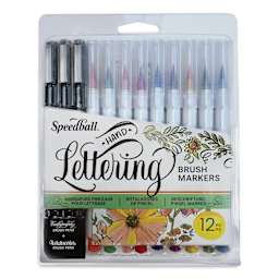 Speedball Hand Lettering Brush Markers - Set of 12 - front of packaging