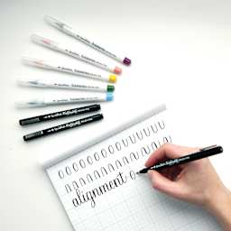 Speedball Hand Lettering Brush Markers - in use